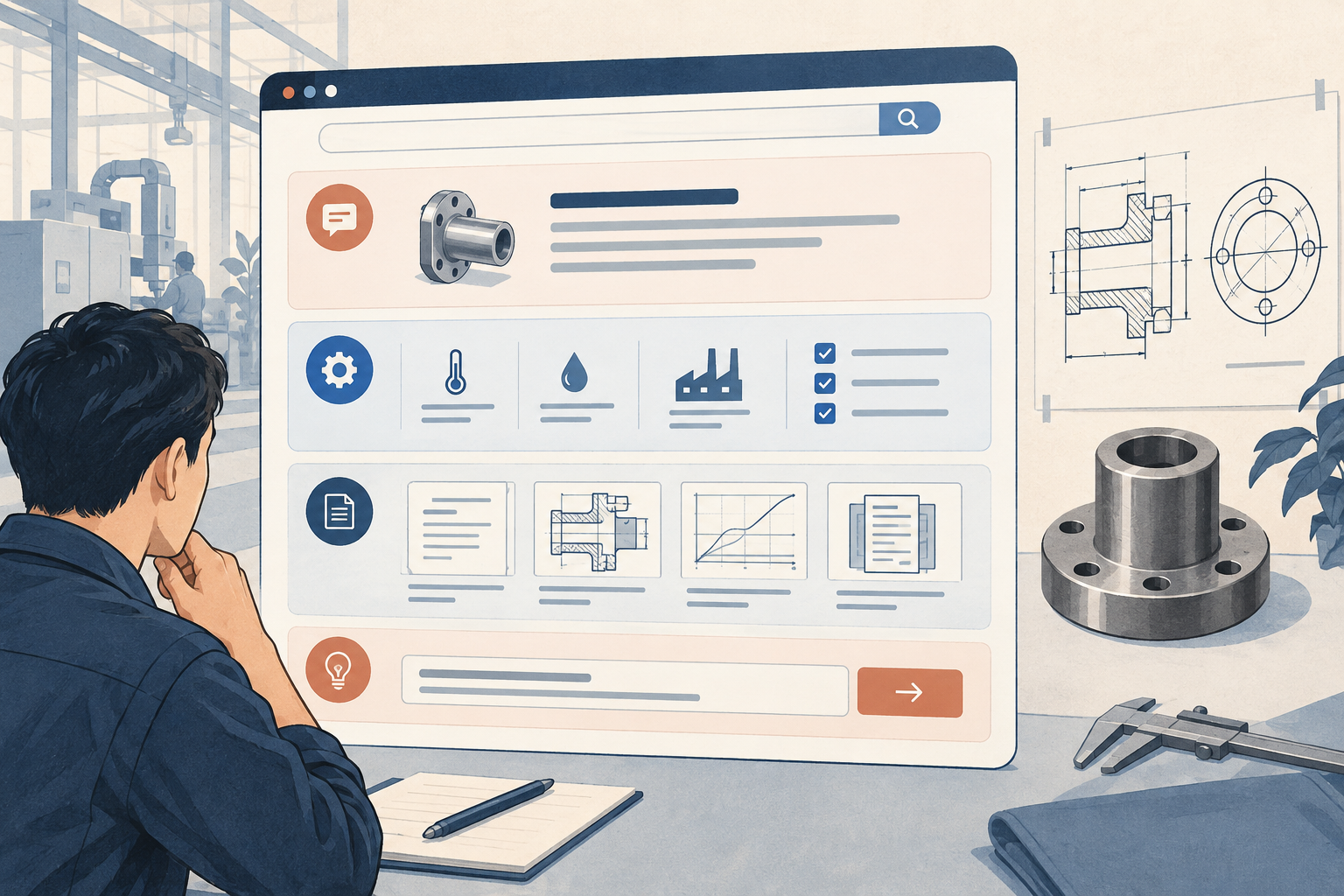 B2B technical page organized into a direct answer, conditions, evidence and next-step inquiry