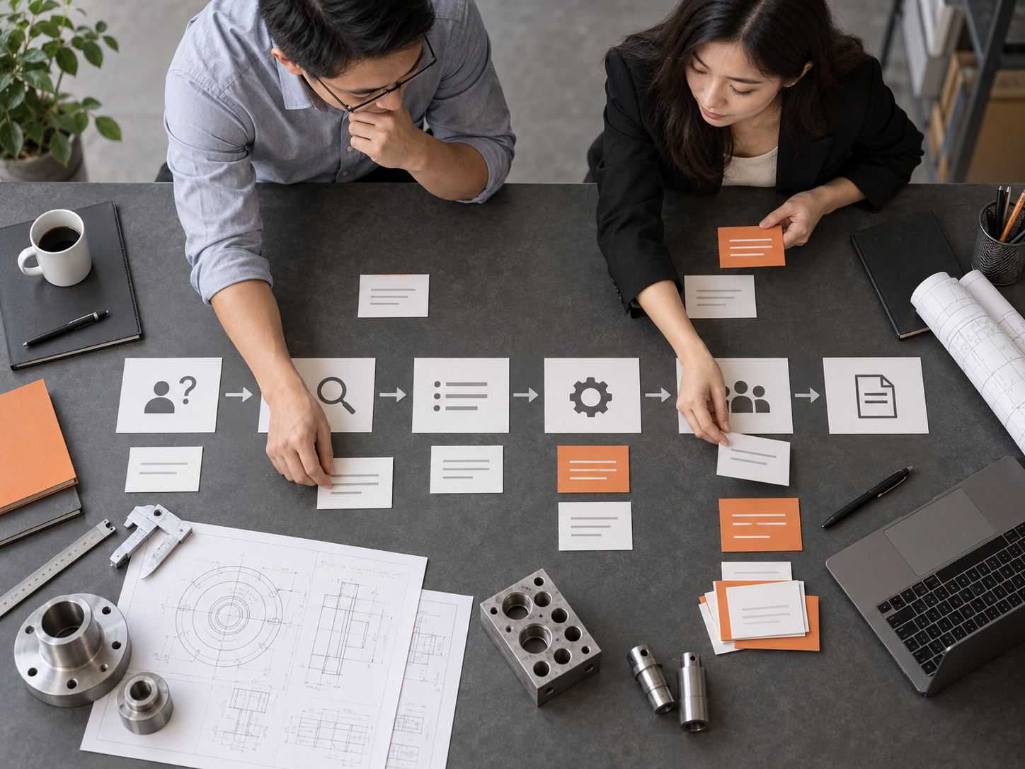 B2B team mapping buyer questions from search to a quote request