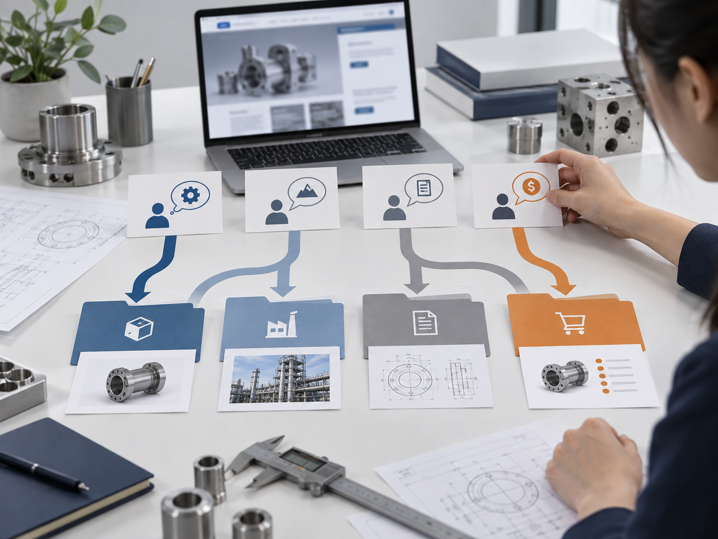 B2B buyer questions routed to product, application, specification, and quote pages